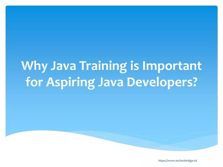 why java training is important for aspiring java developers