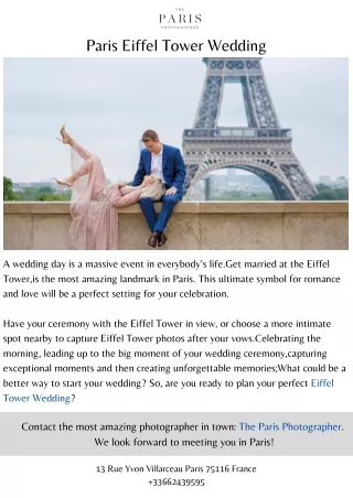 Paris Eiffel Tower Wedding