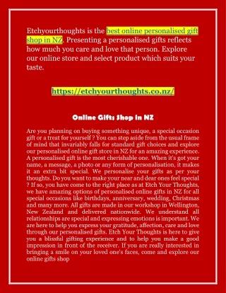 Best Online Personalised Gifts Shop in NZ