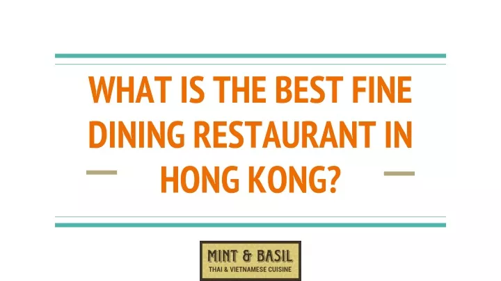 what is the best fine dining restaurant in hong kong