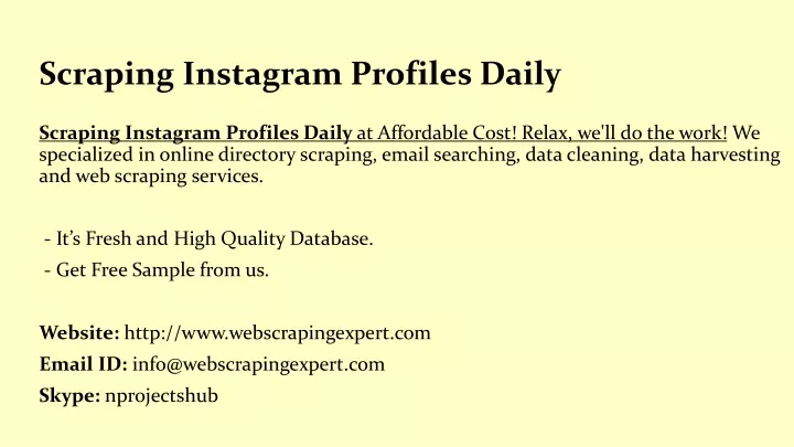 scraping instagram profiles daily