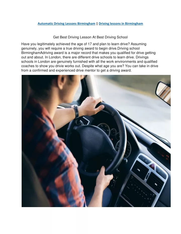 automatic driving lessons birmingham driving