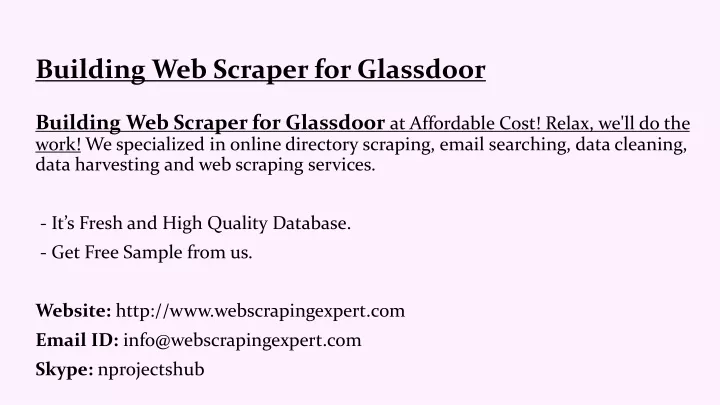 building web scraper for glassdoor