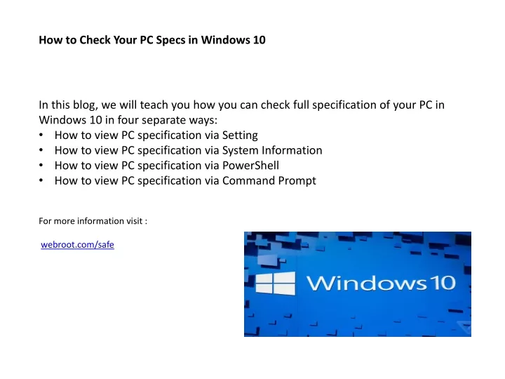 how to check your pc specs in windows 10