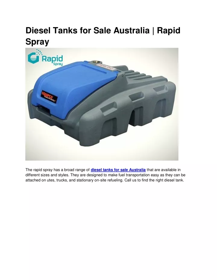 diesel tanks for sale australia rapid spray