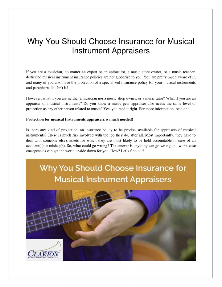 why you should choose insurance for musical