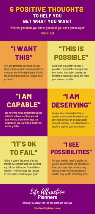 6 Positive Thoughts to Help You Get What You Want [Infographic]