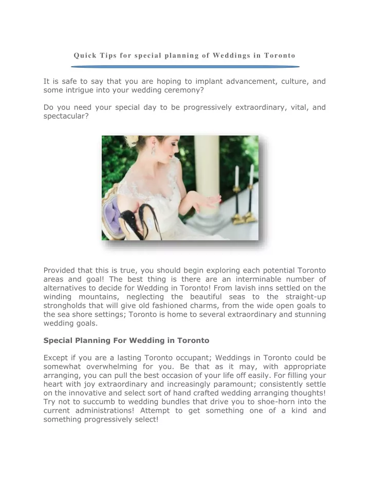 quick tips for special planning of weddings