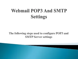 webmail pop3 and smtp settings