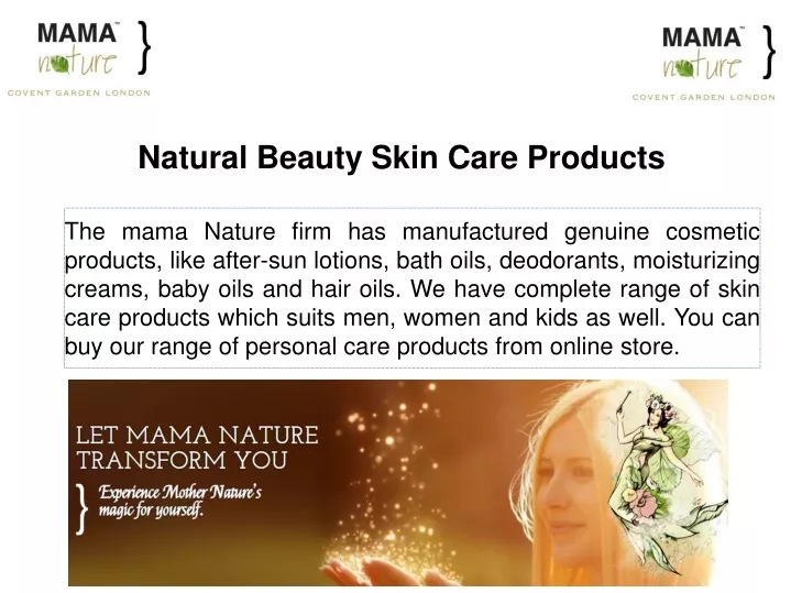 natural beauty skin care products