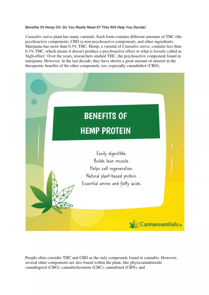 benefits of hemp oil do you really need it this