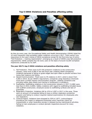 top 5 osha violations and penalties affecting