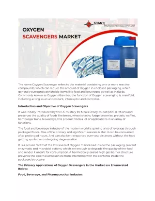 Oxygen Scavengers Market | Objectives, Trends and Future Scope