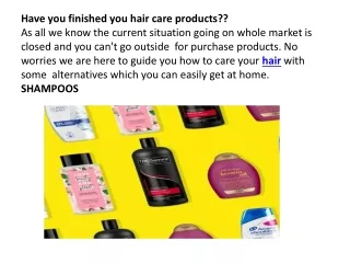 have you finished you hair care products