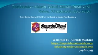 Tent Rentals in South Florida during COVID-19