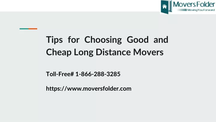 tips for choosing good and cheap long distance movers
