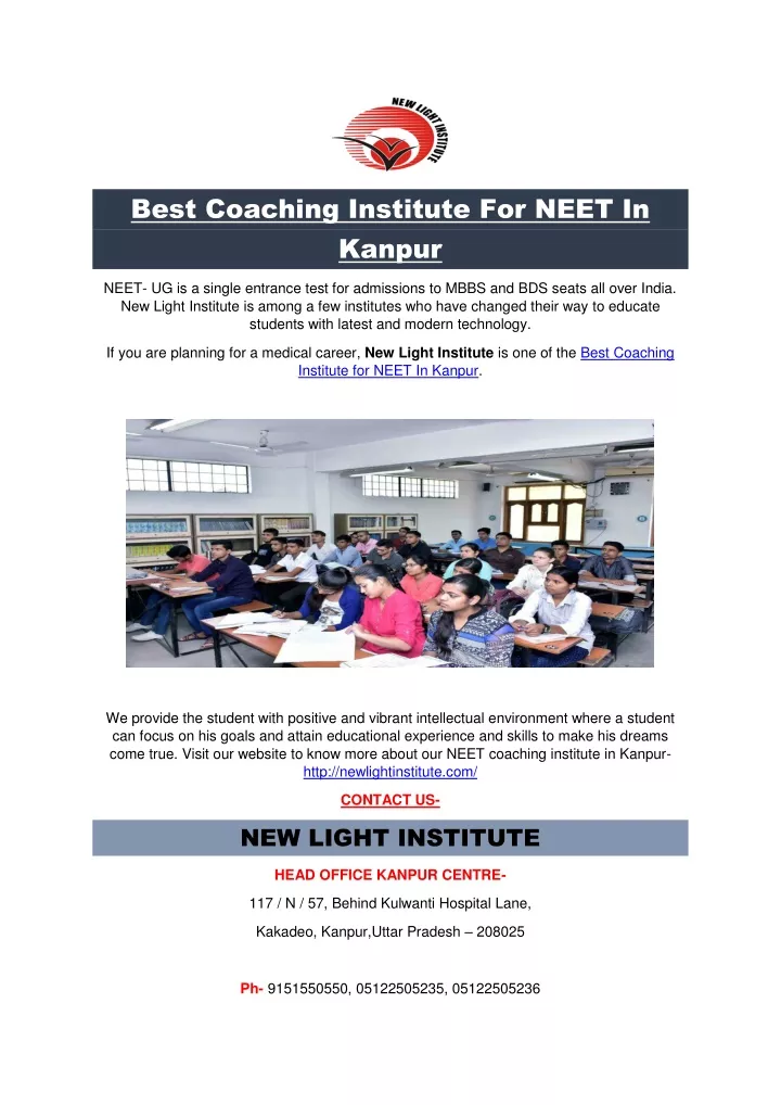 best coaching institute for neet in kanpur