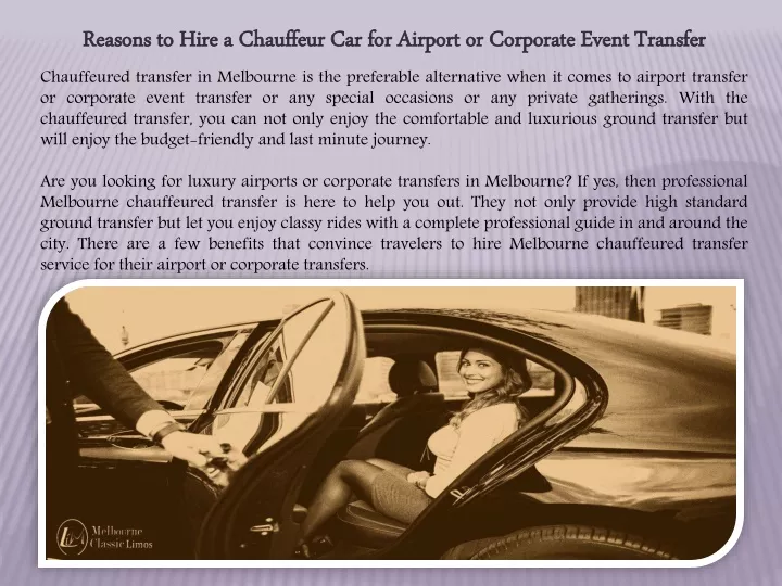 reasons to hire a chauffeur car for airport