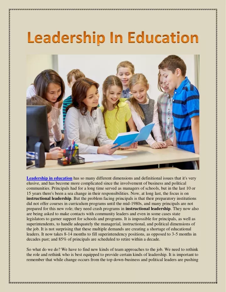 leadership in education has so many different