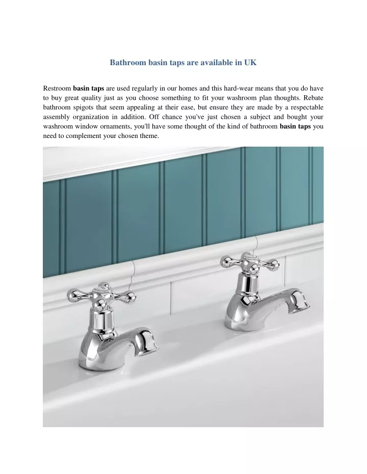 bathroom basin taps are available in uk