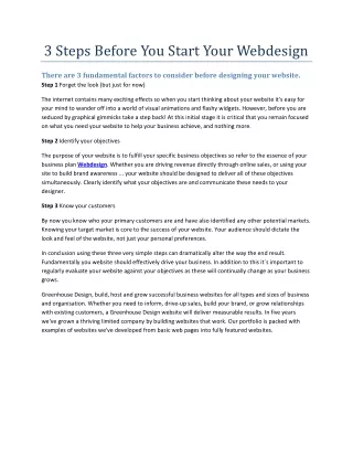 3 steps before you start your webdesign