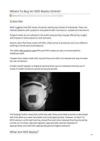 where to buy an n95 masks online