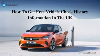 how to get free vehicle check history information