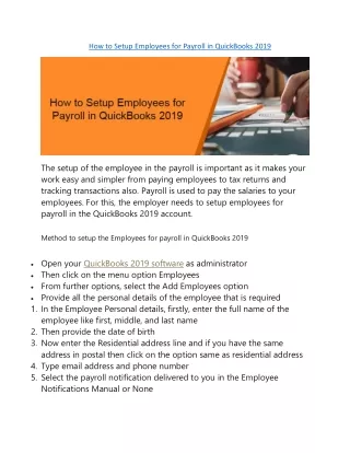 how to setup employees for payroll in quickbooks
