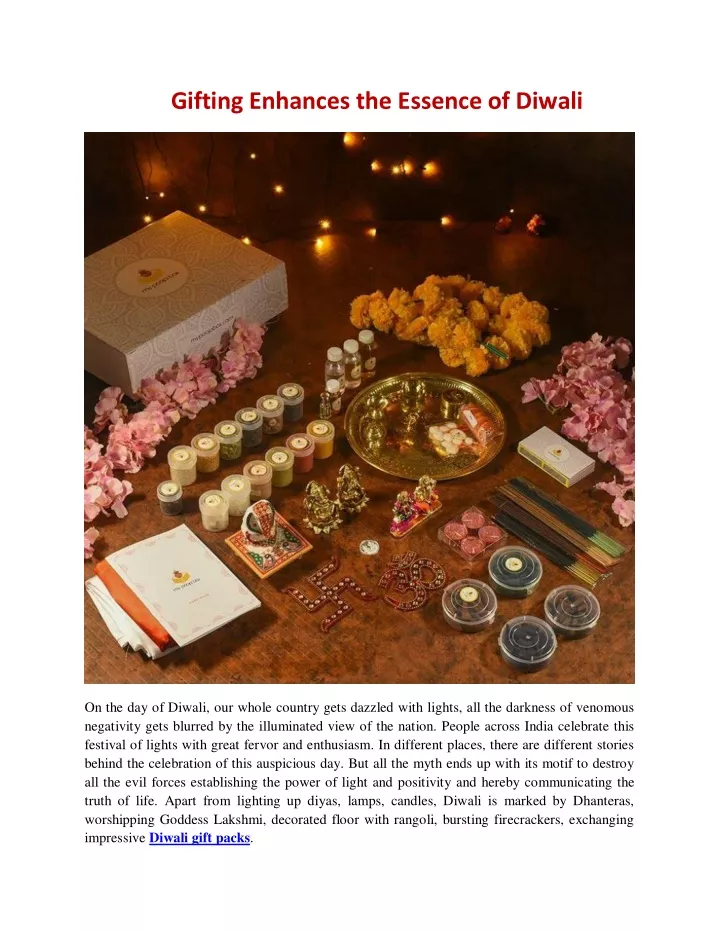 gifting enhances the essence of diwali
