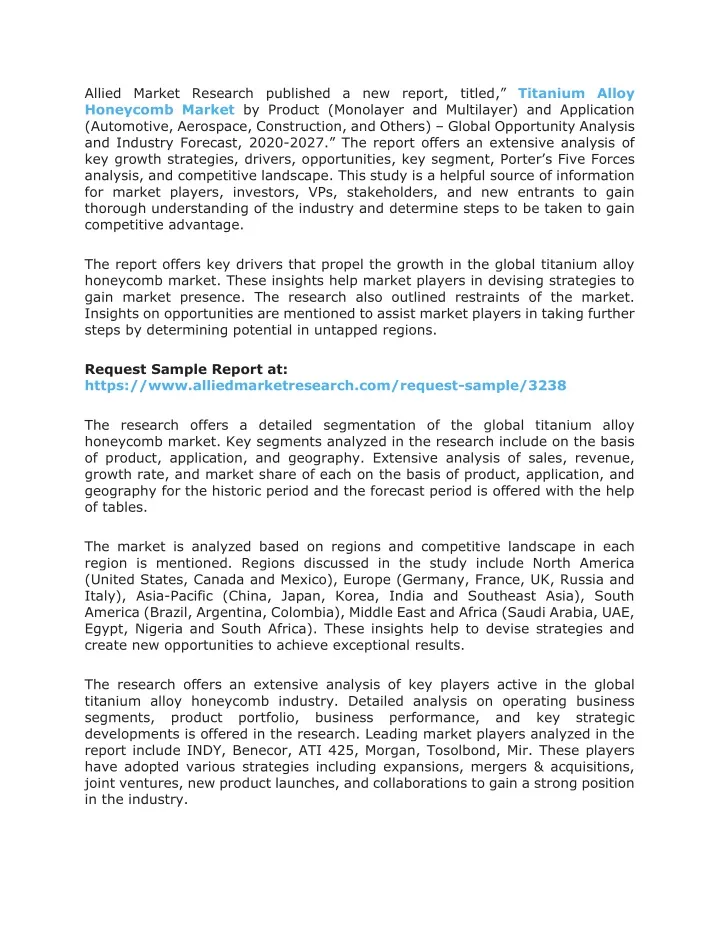 allied market research published a new report