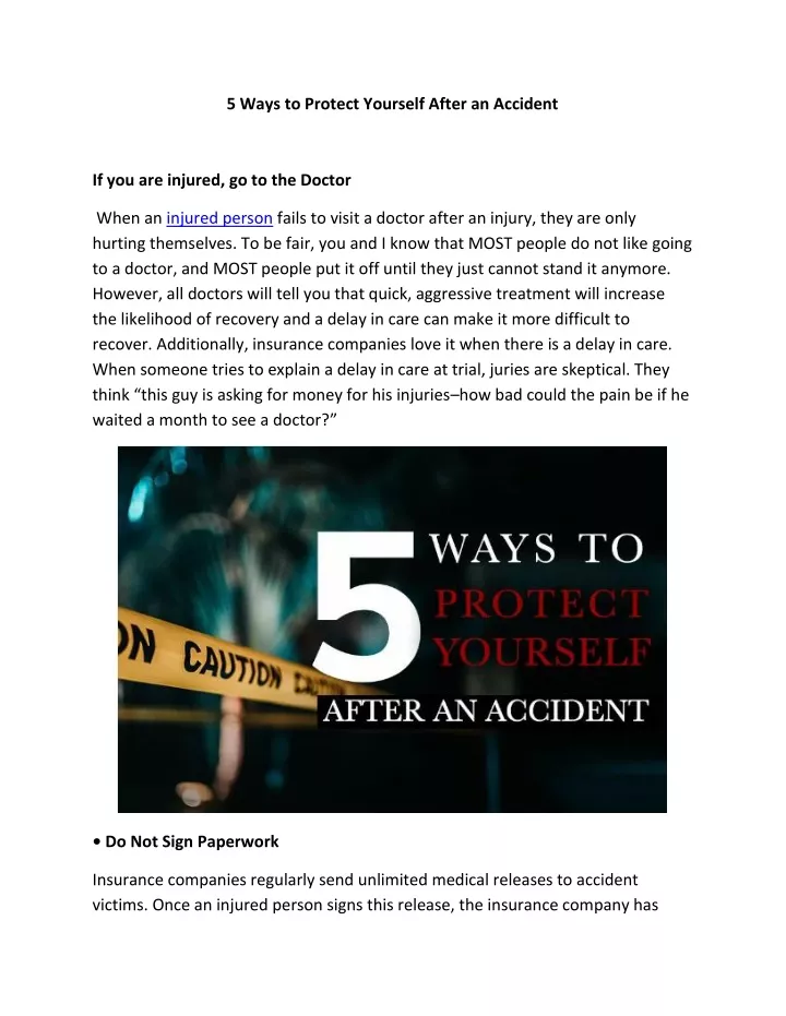 5 ways to protect yourself after an accident