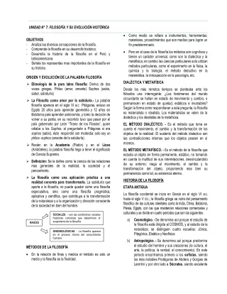 unidad n 7 filosof a y su evoluci n hist rica