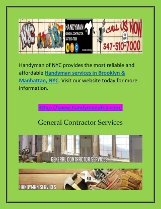 Handyman Services in Brooklyn & Manhattan in NYC