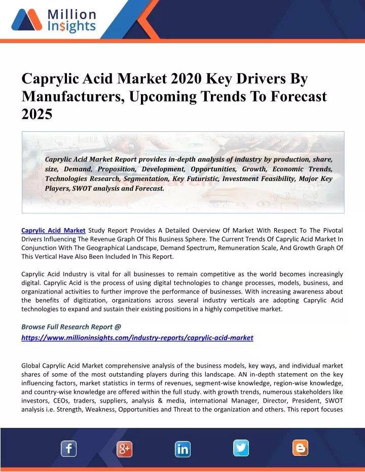 caprylic acid market 2020 key drivers