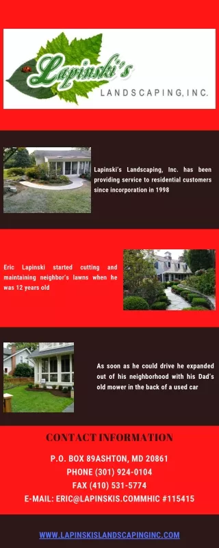 lapinski s landscaping inc has been providing