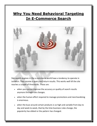 Why You Need Behavioral Targeting In E-Commerce Search