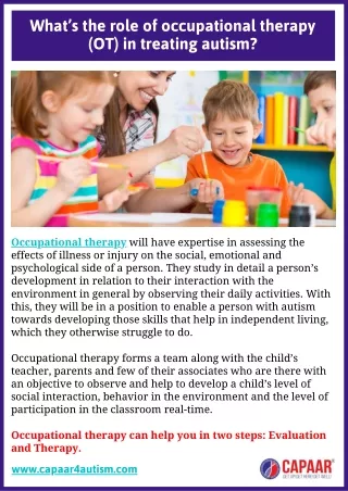 what s the role of occupational therapy