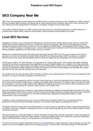 Pasadena Local SEO Expert