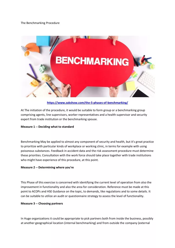 the benchmarking procedure