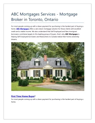ABC Mortgages Services - Mortgage Broker in Toronto Ontario