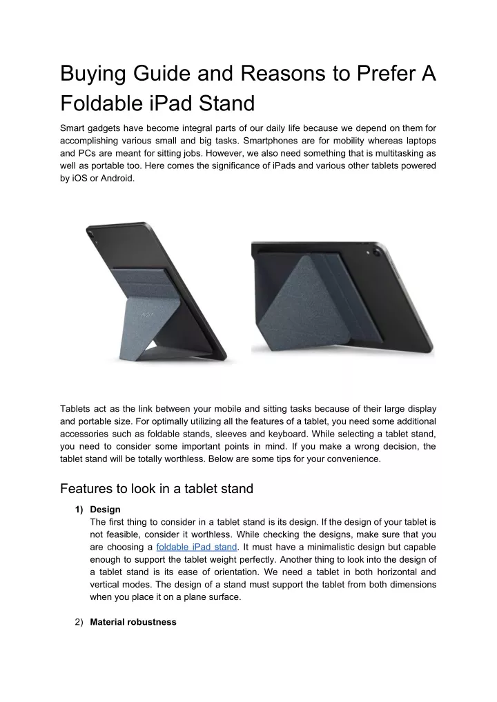 buying guide and reasons to prefer a foldable