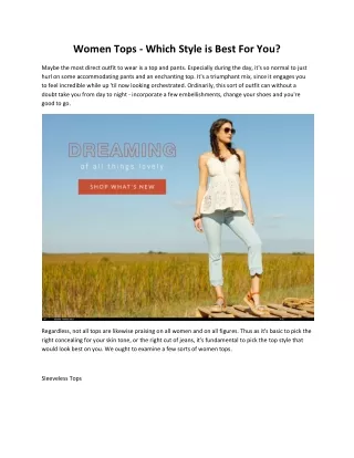 women tops which style is best for you