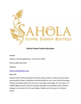 Sahola Flower Fashion Boutique