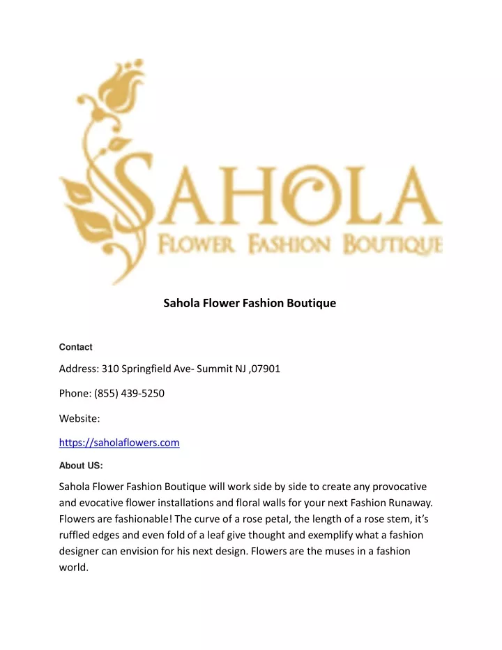 sahola flower fashion boutique