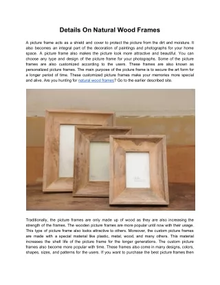 Details On Natural Wood Frames