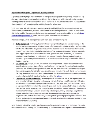 important guide to go for large format printing