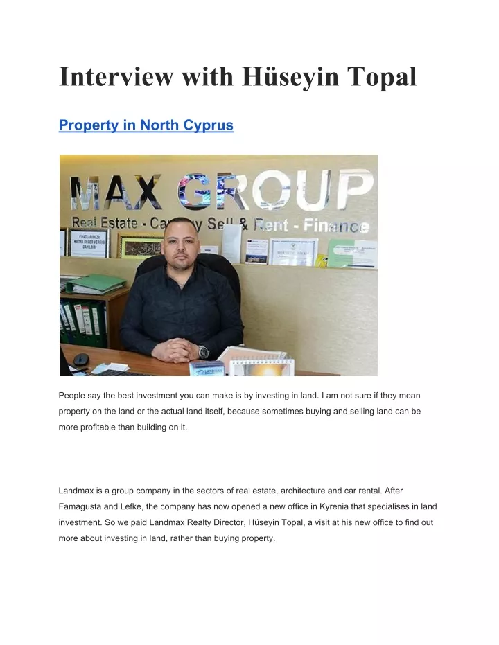 interview with h seyin topal
