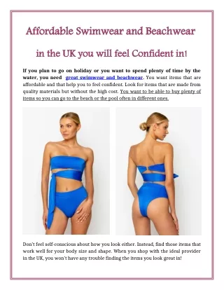 Affordable Swimwear and Beachwear in the UK you will feel Confident in!