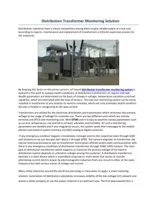 distribution transformer monitoring solution