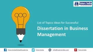 list of topics ideas for successful dissertation